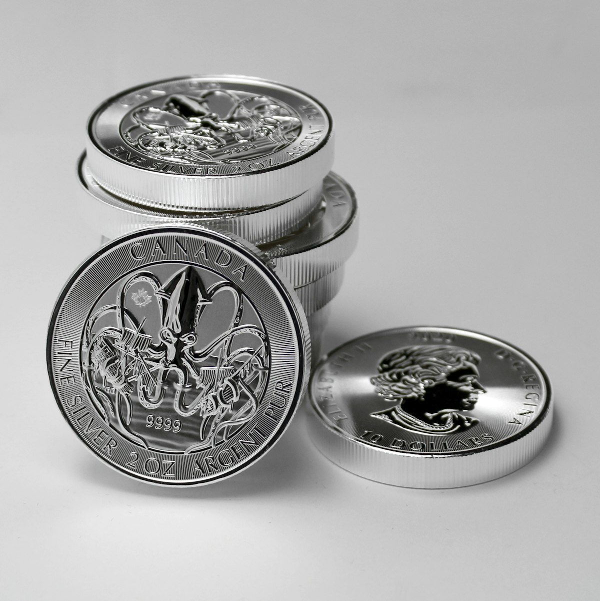 Canadian Silver Maple Leaf coins, an IRA-approved .9999 fine silver coin